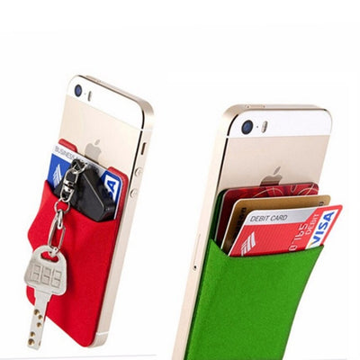 2019 Fashion Elastic Lycra Adhesive Cell Phone ID Credit Card Holder Women Sticker Pocket Wallet Case Card Holder #C2