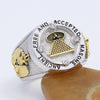 Ancient Free And Accepted Masons All Seeing Eyes Scottish Rite Masonic 925 Sterling Silver Ring