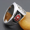 Antique Shriners Masons Masonic Gems Stone 925 Sterling Silver Ring