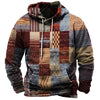 Vintage Men's Hoodie For Sweatshirt 3d Plaid Print Long Sleeve Pullover Street Man Clothing Men's Oversized Hooded Sweater 2023