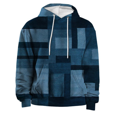 Vintage Men's Hoodie For Sweatshirt 3d Plaid Print Long Sleeve Pullover Street Man Clothing Men's Oversized Hooded Sweater 2023